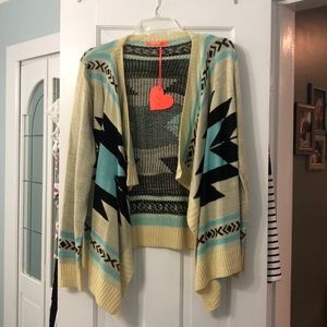 Aztec print cardigan